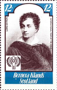 Stamp, Lord Byron, Cinderellas,  , Famous People