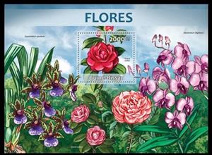 Souvenir Sheet, Flowers, Guinea-Bissau,  , Flowers, Plants (Flora)