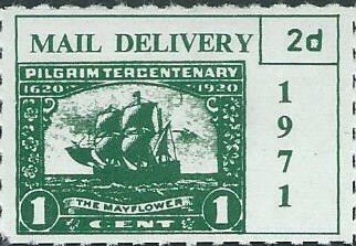 Pilgrim Tercentenary Mail Delivery 1620-1920. Mayflower