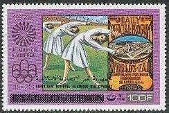Stamp, Women stretching, St. Louis 1904, overprint, Comoros,  , Olympic Games, Seals (Emblems), Sports