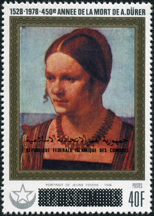 Portrail of young woman, overprint