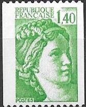 Stamp, Sabine coil stamp, France,  , Women