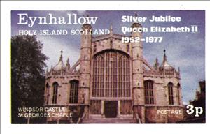 Stamp, Siver Jubilee Queen Elizabeth II 1952-1977, Cinderellas,  , Anniversaries and Jubilees, Castles, Churches - Cathedrals - Basilicas - Chapels