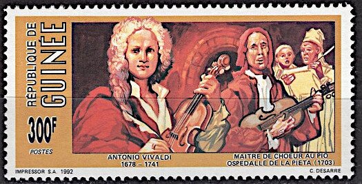 Stamp, Antonio Vivaldi (1679-1741), Guinea,  