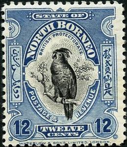 Stamp, Palm Cockatoo (Probosciger aterrimus), North Borneo,  , Birds