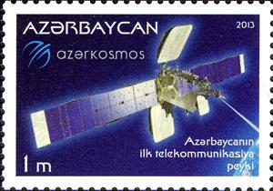 Stamp, Astronomy & Space (Satellites), Azerbaijan,  