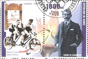 Se-tenant, Maurice Schilles & André Auffrey, Cinderellas,  , Cycling, Olympic Games