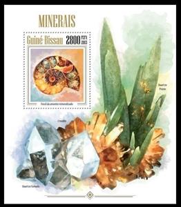 Souvenir Sheet, Minerals, Guinea-Bissau,  , Minerals