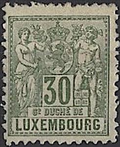 Stamp, Allegories of "Agriculture" and "Commerce", Luxembourg,  , Coats of Arms