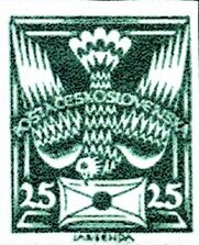 Stamp, Dove, Czechoslovakia,  , Birds, Pigeons, Stylized Animals
