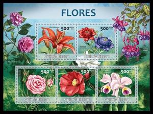 Mini Sheet, Flowers, Guinea-Bissau,  , Flowers, Plants (Flora)