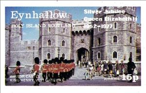 Stamp, Siver Jubilee Queen Elizabeth II 1952-1977, Cinderellas,  , Anniversaries and Jubilees, Castles, Churches - Cathedrals - Basilicas - Chapels