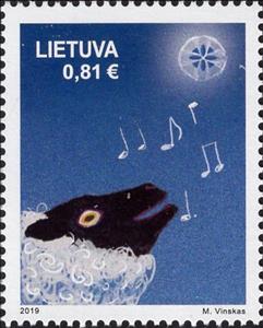 Stamp, Christmas 2019, Lithuania,  , Christmas, Sheep