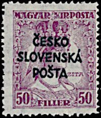 Stamp, Hungarian Queen Zita Stamp ovpr. ČESKO SLOVENSKÁ POŠTA, Czechoslovakia,  
