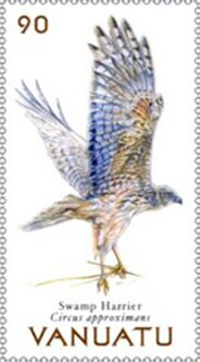 Stamp, Swamp Harrier (Circus approximans), Vanuatu,  , Animals (Fauna), Birds, Birds of Prey