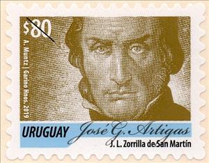Stamp, General Artigas Definitives, Uruguay,  , Famous People, Heads of State (Military), Military Officers