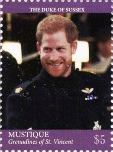 Stamp, Wedding of Prince Harry and Meghan Markle, Saint Vincent Grenadines,  , Famous People, Princes, Royalty, Weddings