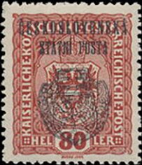 Stamp, Austria Stamps Overprinted "ČESKOSLOVENSKÁ STÁTNÍ POŠTA", Czechoslovakia,  , Coats of Arms, Heraldic Animals