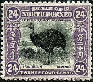 Stamp, Dwarf Cassowary (Casuarius casuarius), North Borneo,  , Birds