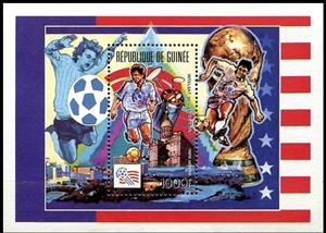 Souvenir Sheet, Intelsat IV, Capitol, Guinea,  , Football (Soccer)