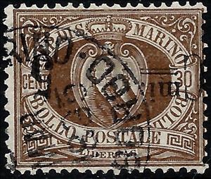 Stamp, Definitive 1892 overprinted, San Marino,  