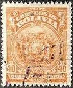 Stamp, Coat of arm, Bolivia,  
