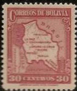 Stamp, Map, Bolivia,  