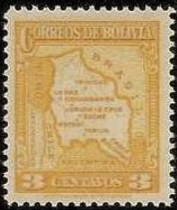 Stamp, Map, Bolivia,  