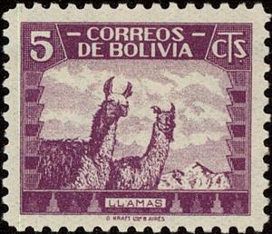 Stamp, Llama (Lama glama), Bolivia,  , Mammals, Camels, Animals (Fauna)