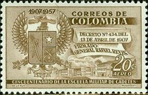 Stamp, Cadet Corps, Colombia,  