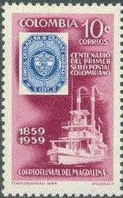 100 years Colombian stamps