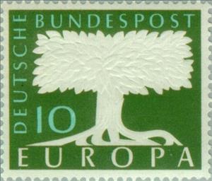 Stamp, Stylized tree, Germany, Federal Republic,  , C.E.P.T., Europe, Stylized Plants