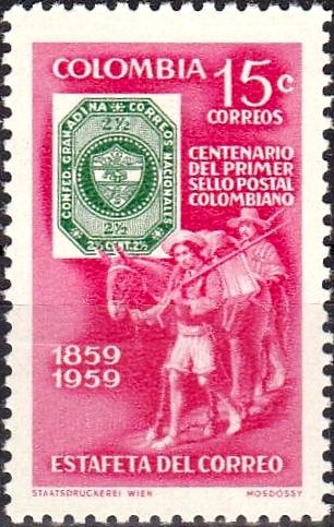 100 years Colombian stamps