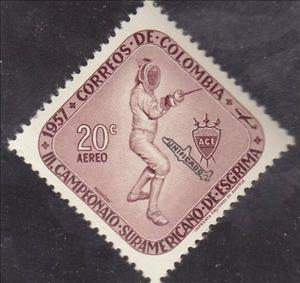 Stamp, Mi.Nr.:825 with Overprint, Colombia,  