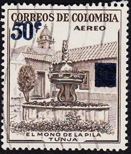Stamp, Mi.Nr.:855 with Overprint, Colombia,  