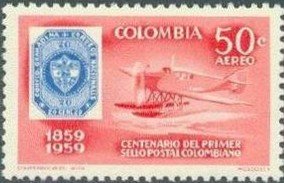 100 years Colombian stamps