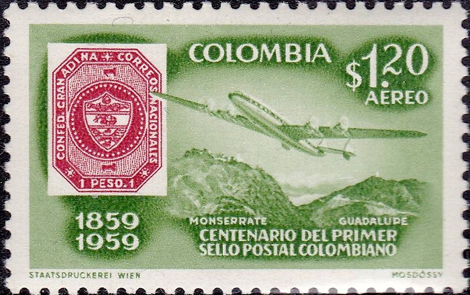 100 years Colombian stamps