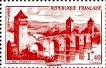 Stamp, The bridge Valentré (Cahors), France,  , Bridges