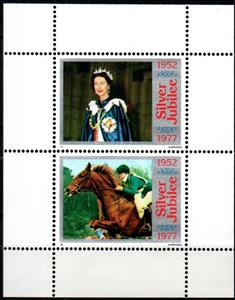Mini Sheet, Silver Jubilee 1952-1977, Cinderellas,  , Anniversaries and Jubilees, Famous People, Queens