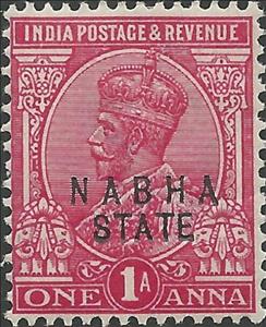 Stamp, King George V, India, Princely States,  , Crowns and Coronets, Famous People, Heads of State, Kings, Men, Royalty