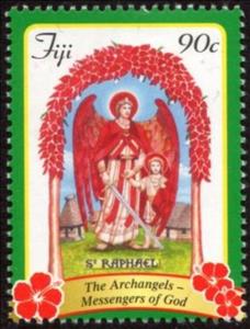 Stamp, St. Raphael, Fiji,  , Christmas, Saints