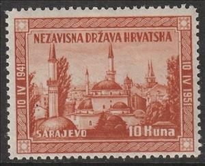 Stamp, Sarajevo, Cinderellas,  , Buildings, Townscapes / City Views