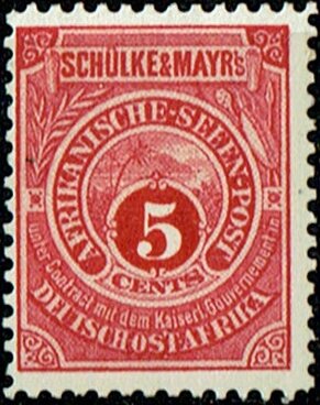 Stamp, Ostafrikanische Seenpost (Fa.Schülke & Mayr), German East Africa,  