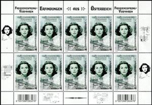 Mini Sheet, Frequency Hopping, by Hedi Lamarr, Austria,  , Actors, Famous People, Science, Scientists