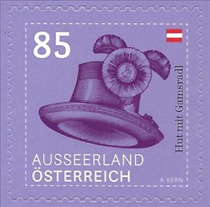 Stamp, Hat with Chamois Wheel (Ausseerland, Styria), Austria,  , Headgear, Suits and Costumes