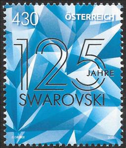 Stamp, 125 years Swarovsky, Austria,  , Factories, Jewelery