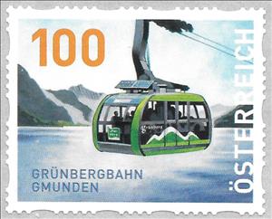 Stamp, Grünberg Cable Car (Gmunden), Austria,  , Cable Cars