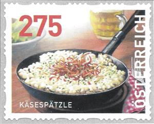 Stamp, "Käsespätzle" (Cheese Noodles), Austria,  , Food