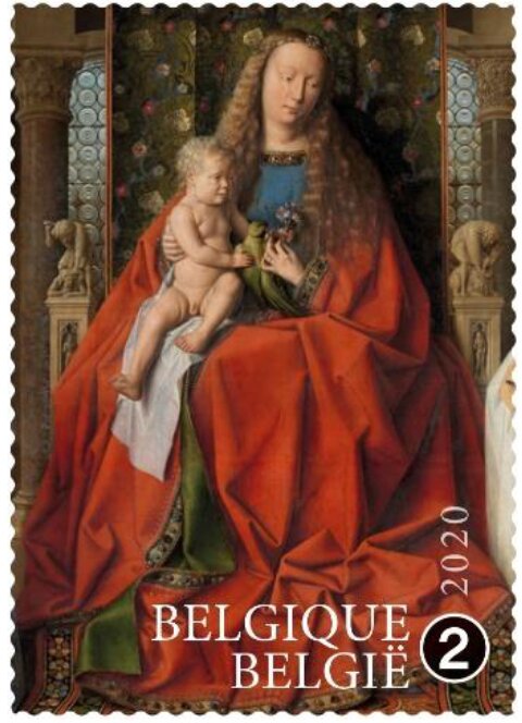 Virgin w/ Canon van der Paele by Jan van Eyck(c. 1390-1441)
