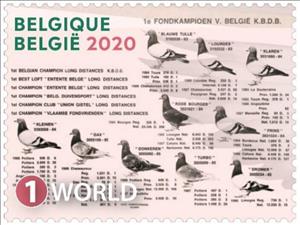 Stamp, Pigeon Racing Prize Card, Belgium,  , Animals (Fauna), Birds, Carrier-pigeons, Pigeons, Sports